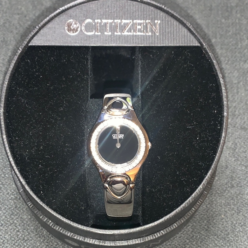 Citizen Women's Silver and Black Timepiece
